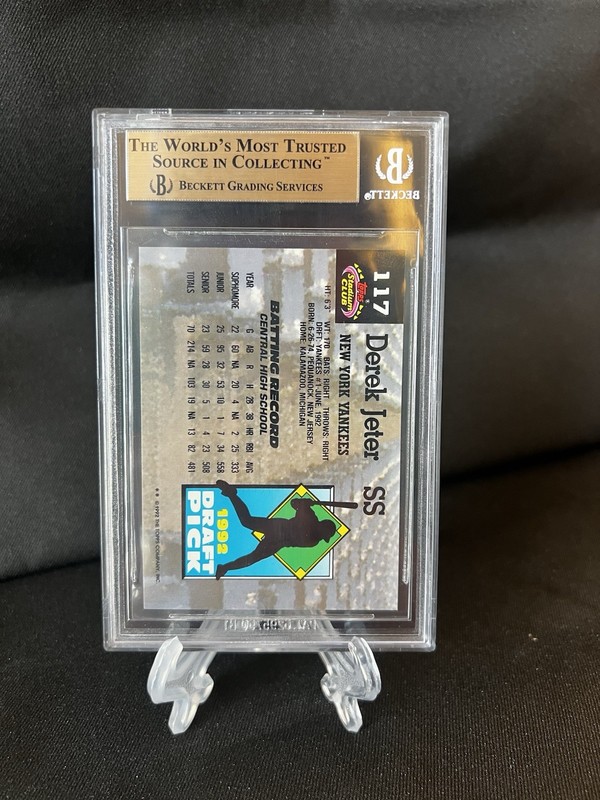 1993 Topps Stadium Club Murphy - Derek Jeter Rookie #117 BGS 9.5 Gem Mint HOF view 2