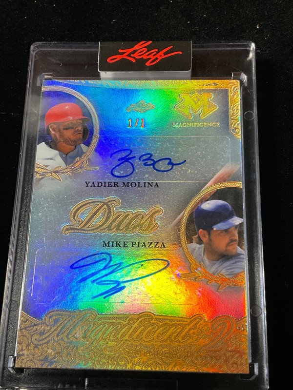 2026 Leaf Magnificence Yadier Molina Mike Piazza #1/1 Auto Dual Mets Cardinals