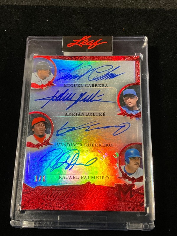 2026 Leaf Magnificence Cabrera/Beltre/Guerrero/Palmeiro AUTO Red #1/1 HOF