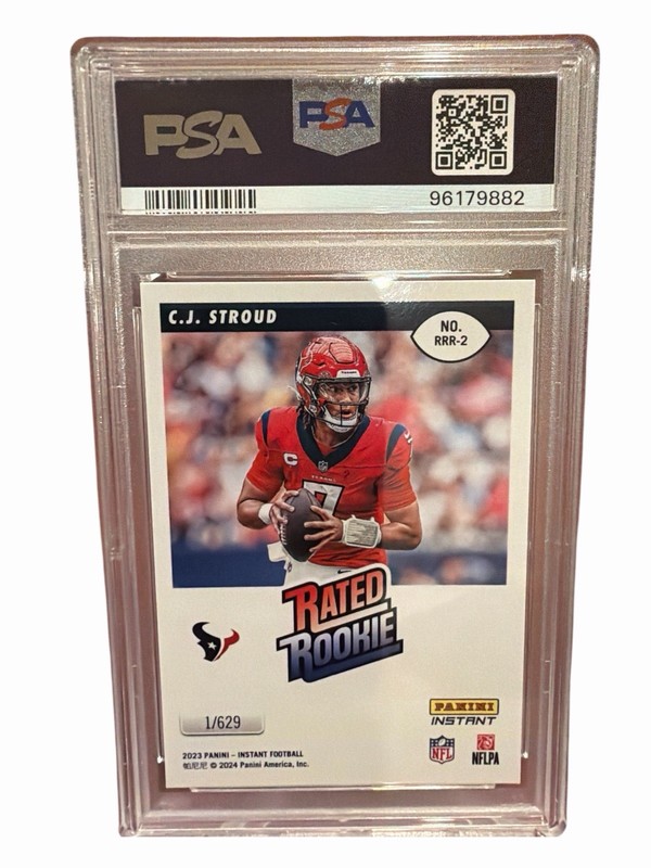 2023 Panini Instant C.J. Stroud #RRR2 PSA 10 GEM MINT 1/629 FIRST PRINT RC view 2