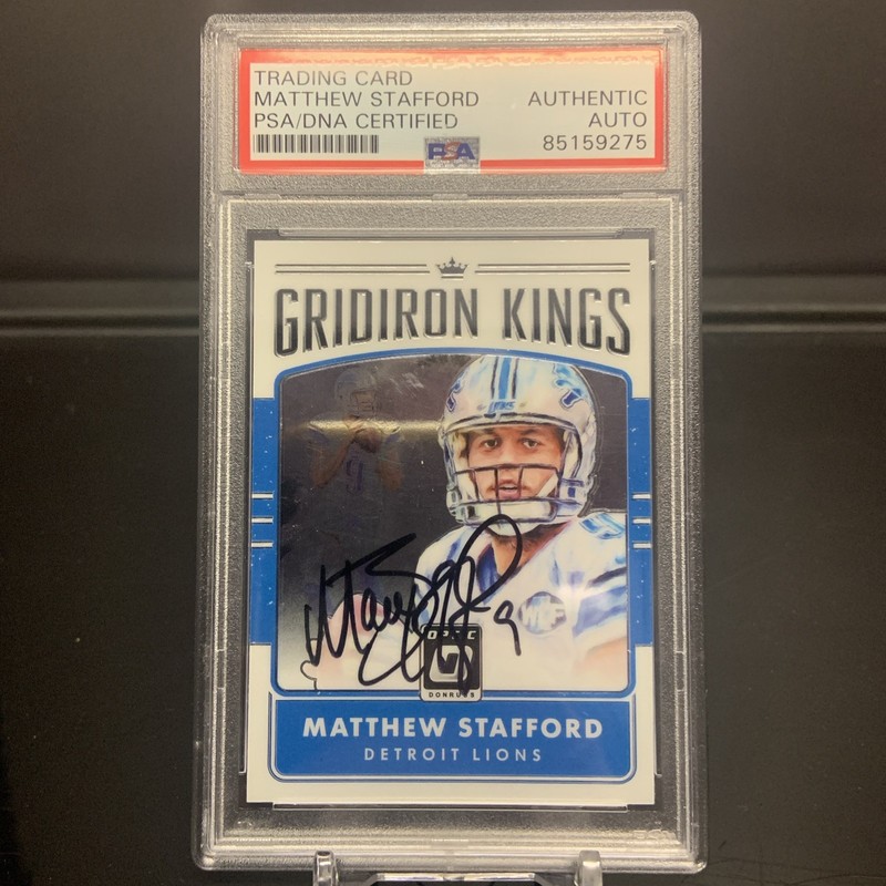 2018 Donruss Optic Matthew Stafford Gridiron Kings Auto On Card Holo PSA POP 1/1