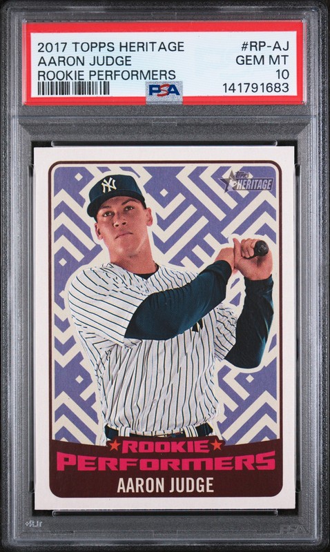 2017 TOPPS HERITAGE ROOKIE PERFORMERS #RP-AJ AARON JUDGE PSA 10