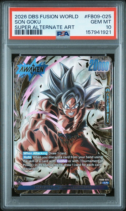 2026 DRAGON BALL SUPER CARD GAME FUSION WORLD DUAL EVOLUTION SON GOKU PSA 10