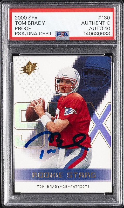 2000 SPX PROOF #130 TOM BRADY ROOKIE RC PSA AUTHENTIC DNA AUTO 10