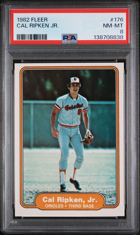 1982 FLEER #176 CAL RIPKEN JR. ROOKIE RC PSA 8