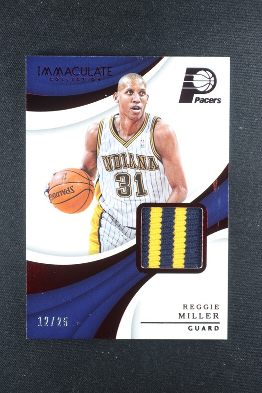 2017-18 Panini Immaculate Collection Reggie Miller Game Used Jersey Card #/25