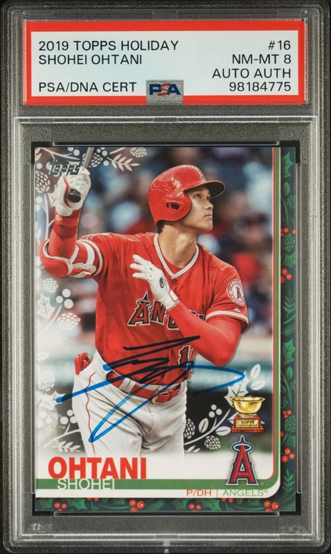 2019 TOPPS HOLIDAY #16 SHOHEI OHTANI PSA 8 DNA AUTO AUTHENTIC