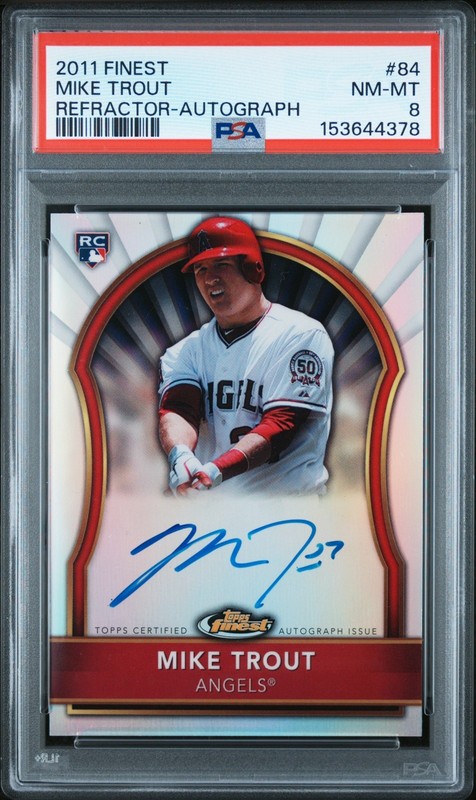 2011 FINEST #84 MIKE TROUT PSA AUTHENTIC/AUTO 10 REFRACTOR ON-CARD AUTO #183/499