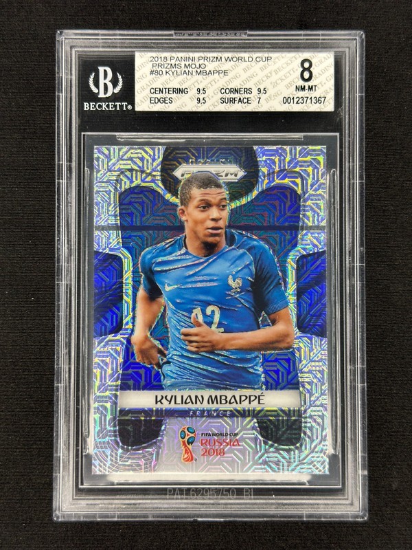 KYLIAN MBAPPE 2018 Panini Prizm World Cup Rookie #80 Mojo BGS 8 France