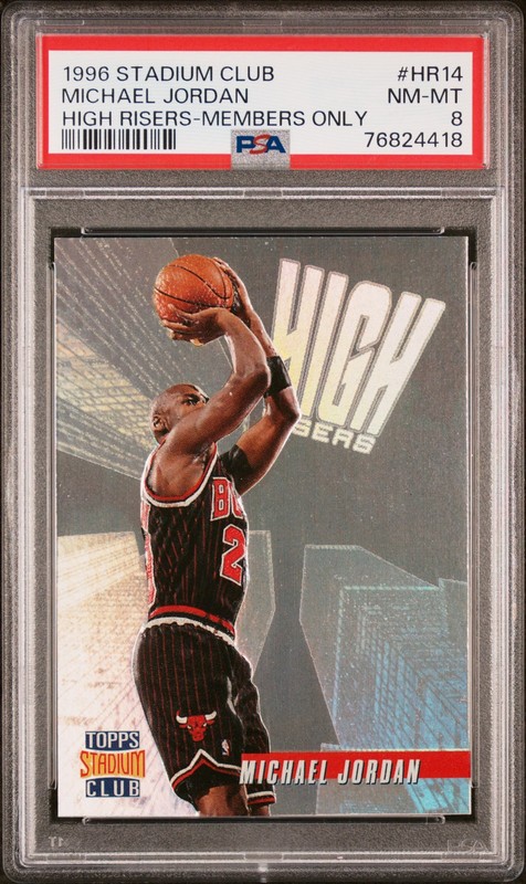 1996 STADIUM CLUB HIGH RISERS MEMBERS ONLY #HR14 MICHAEL JORDAN PSA 8