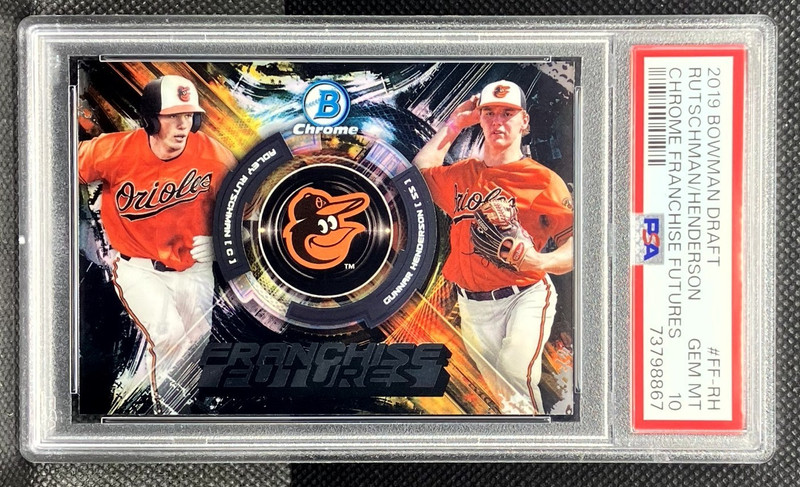 ADLEY RUTSCHMAN GUNNAR HENDERSON 2019 Bowman Chrome Franchise Futures PSA 10