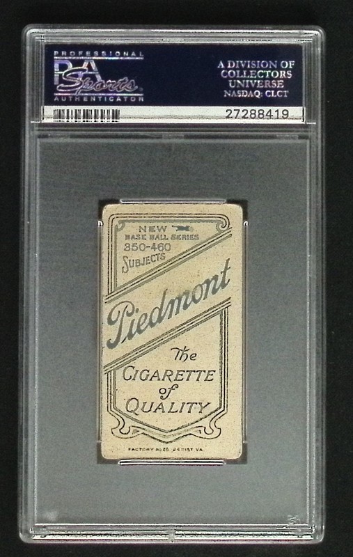 1909-11 T206 Hal Chase Dark Cap Piedmont 350-460/25 PSA 2 Baseball Card view 2