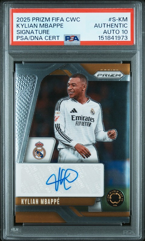 PANINI PRIZM FIFA CLUB WORLD CUP SIGNATURES KYLIAN MBAPPE PSA AUTHENTIC AUTO 10