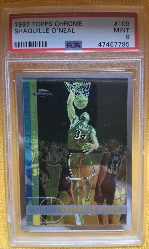 1997-98 Topps Chrome Shaquille O'Neal #109 PSA 9 MINT HOF 0b3o