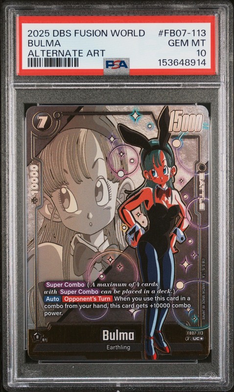2025 DRAGON BALL SUPER CARD GAME FUSION WORLD WISH FOR SHENRON BULMA PSA 10