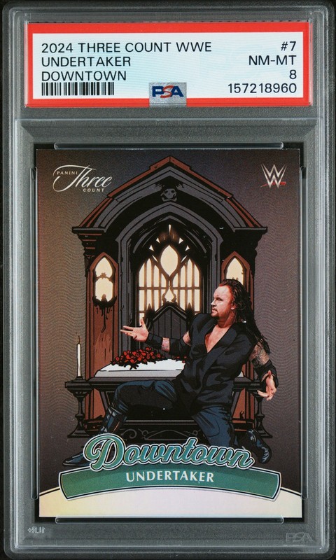 2024 PANINI THREE COUNT WWE DOWNTOWN #7 UNDERTAKER PSA 8