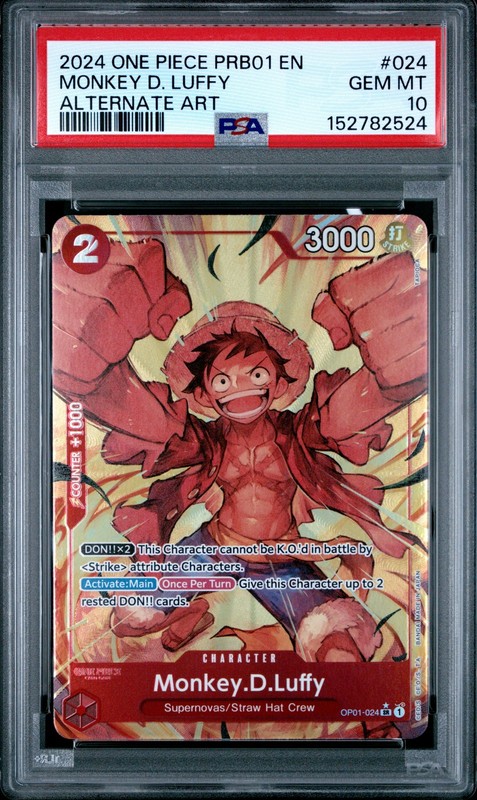 2024 ONE PIECE PRB01-PREM BOOSTER ONE PIECE CARD THE BEST- MONKEY D LUFFY PSA 10