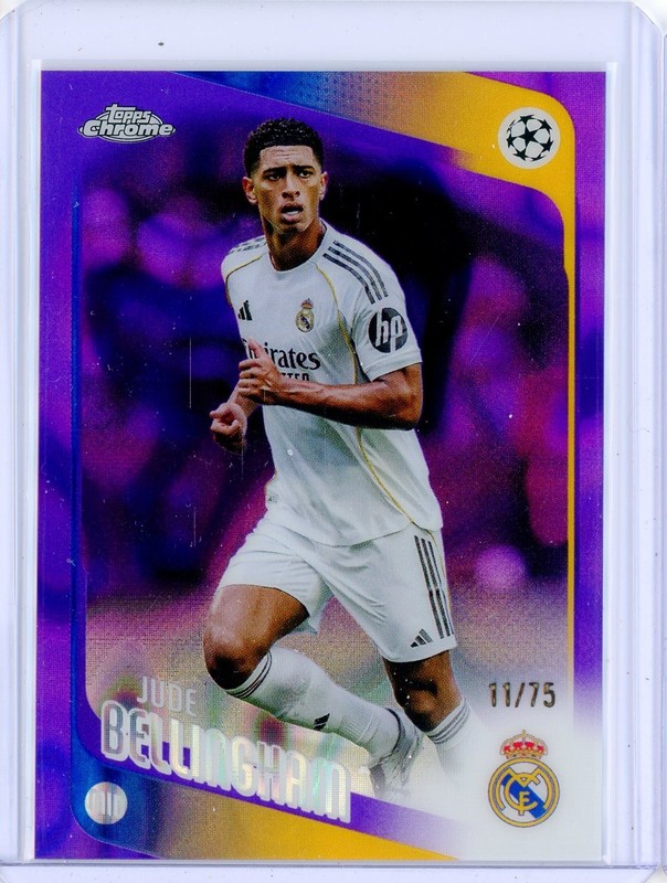 2025-26 Topps Chrome UEFA UCC JUDE BELLINGHAM Purple Lava Refractor 11/75