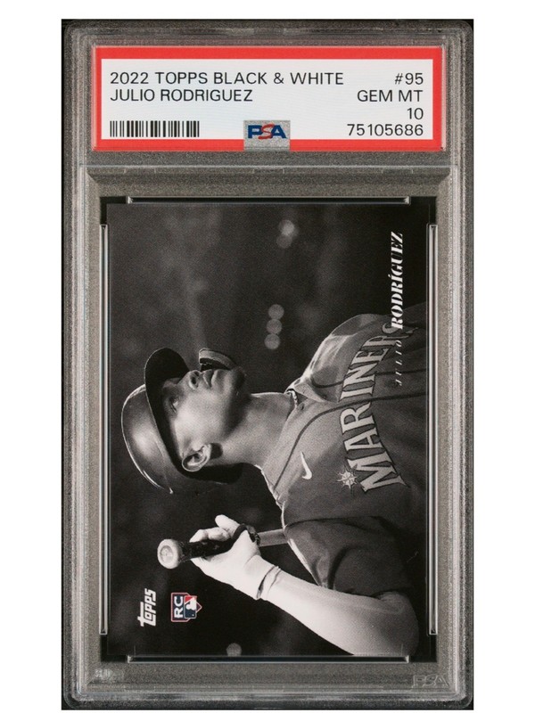 Julio Rodriguez RC 2022 Topps Black & White Rookie RC PSA 10 Gem Mint Mariners!!