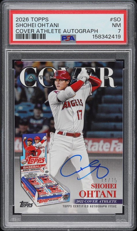 2026 TOPPS COVER ATHLETE AUTOS #SO SHOHEI OHTANI 4/15 PSA 7