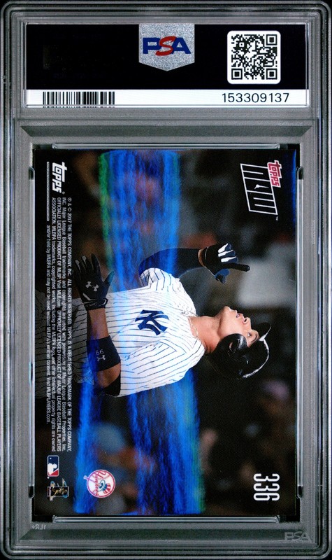 2017 TOPPS NOW #336 AARON JUDGE ROOKIE RC PSA 10 view 2