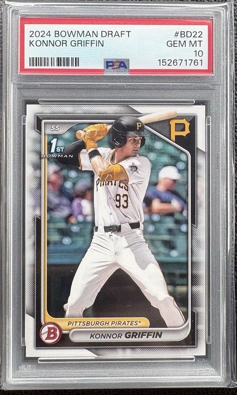 2024 BOWMAN DRAFT #BDC-22 KONNOR GRIFFIN 1st RC PSA 10🔥🔥 QTY