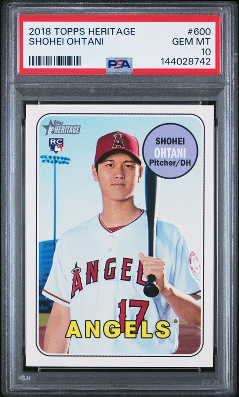2018 TOPPS HERITAGE #600 SHOHEI OHTANI ROOKIE RC PSA 10