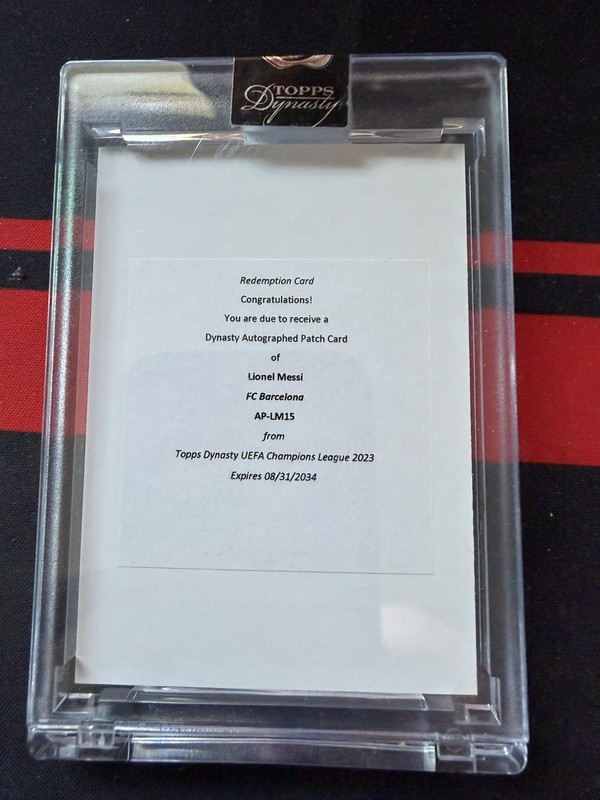 *REDEEMED* Topps Dynasty UEFA Champions League 2023 Lionel Messi redemption card