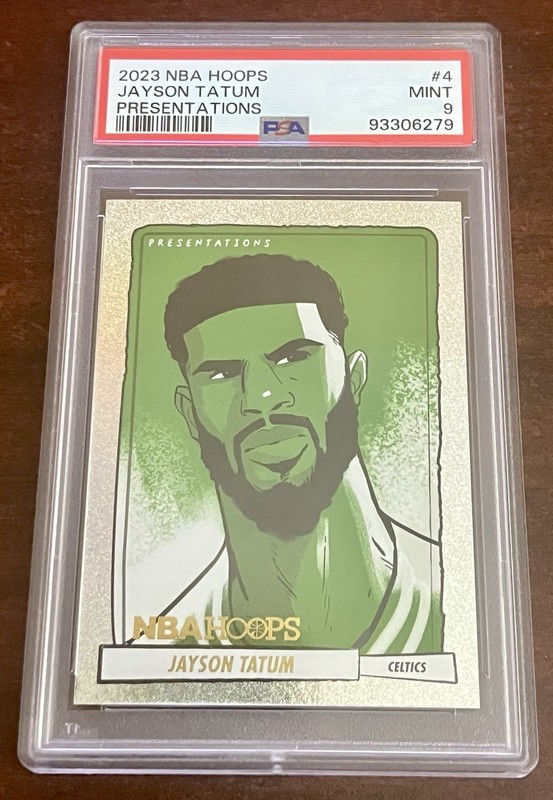 2023 PANINI NBA HOOPS PRESENTATIONS #4 JAYSON TATUM PSA 9 Case Hit