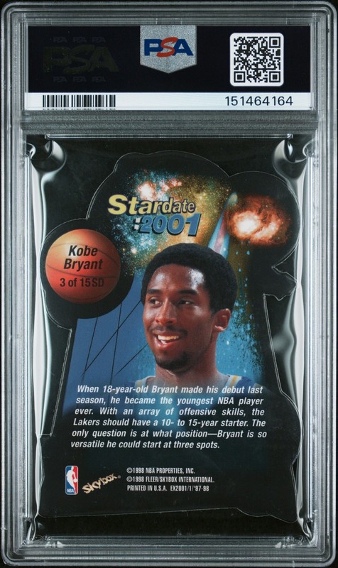 1997 SKYBOX E-X2001 STAR DATE 2001 #3 KOBE BRYANT PSA 5 view 2