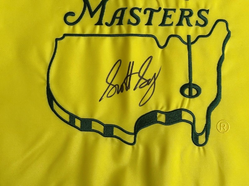 Scottie Scheffler Signed 2024 Masters Golf Flag PSA DNA Certified Authentic view 2