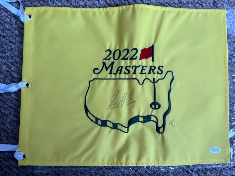 Scottie Scheffler Signed 2022 Masters Golf Flag PSA DNA Certified Authentic