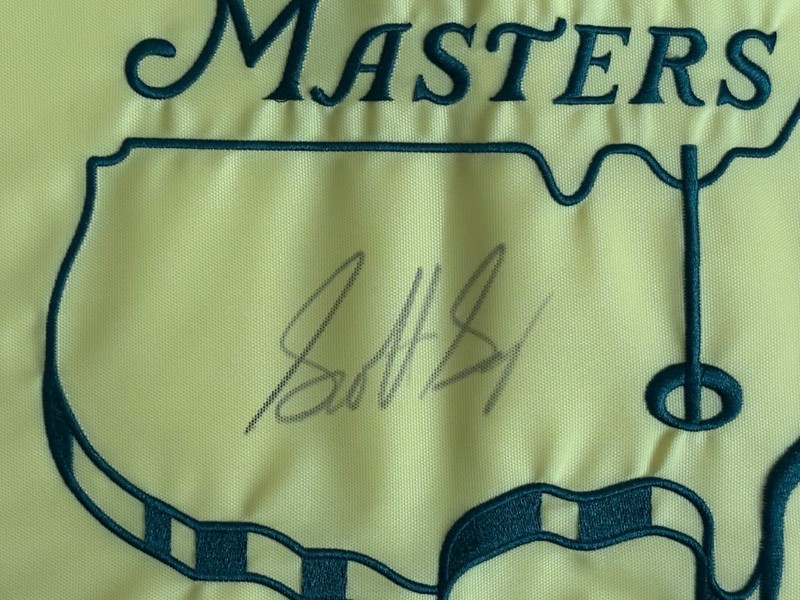 Scottie Scheffler Signed 2022 Masters Golf Flag PSA DNA Certified Authentic view 2