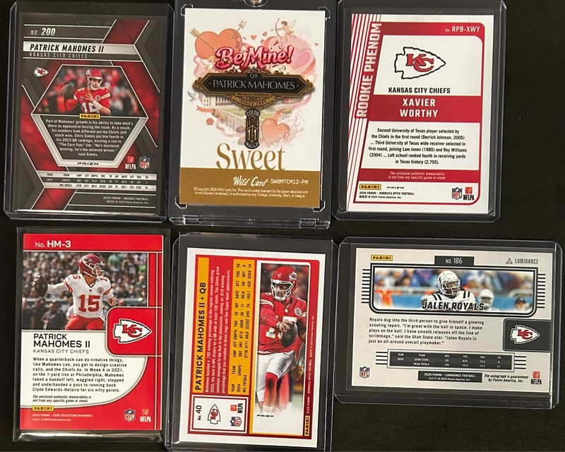 Premium Chiefs NFL Lot#1, Patch, True 1/1, SP, Auto, RC, Serial -18 total cards view 2