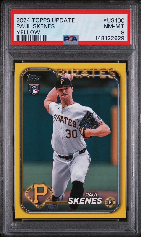 2024 TOPPS UPDATE YELLOW #US100 PAUL SKENES PSA 8