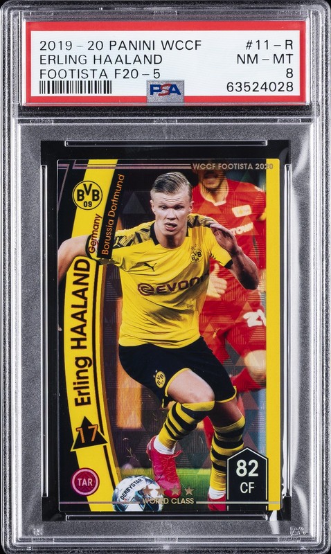 2019 PANINI WCCF FOOTISTA F20-5 #11-R ERLING HAALAND ROOKIE RC PSA 8