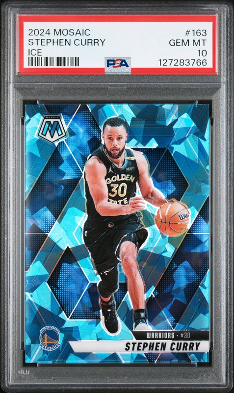 2024 PANINI MOSAIC ICE #163 STEPHEN CURRY 18/125 PSA 10