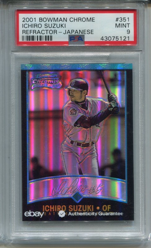 2001 Bowman Chrome Ichiro Suzuki Rookie Card Refractor PSA 9 MINT Japanese
