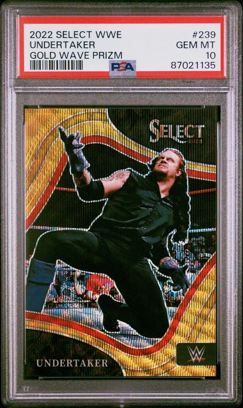 2023 WWE Undertaker #239 Select Gold Wave Prizm PSA 10 Ringside SP # /10 RARE