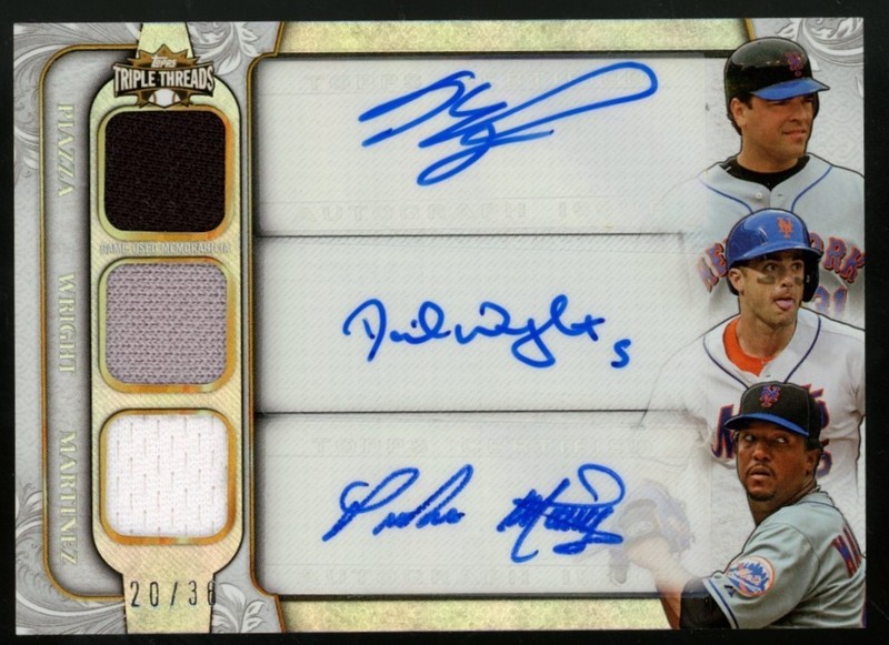 2014 Topps Triple Threads Mike Piazza David Wright Pedro Martinez Auto Patch /36