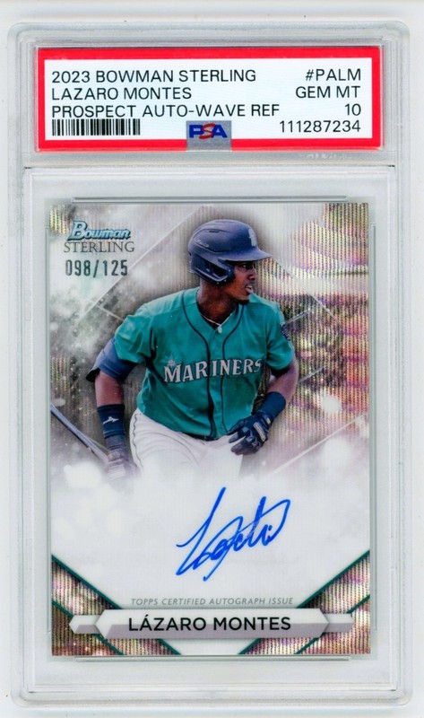 2023 Bowman Sterling Lazaro Montes Wave Refractor Rookie RC Auto /125 PSA 10 Gem
