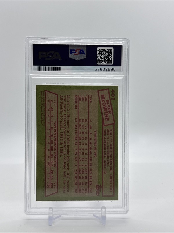 1985 TOPPS 1984 USA BASEBALL TEAM #401 MARK MCGWIRE ROOKIE RC PSA 7 NEAR MINT view 2