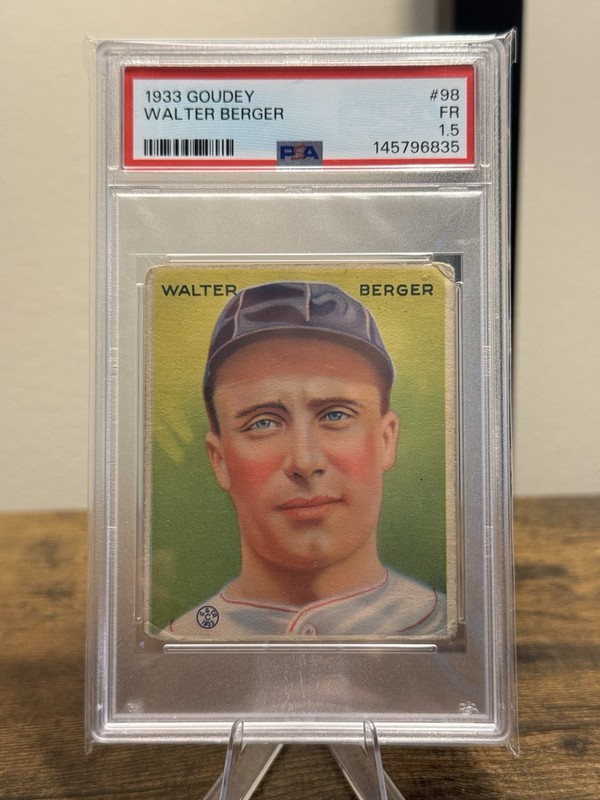 1933 Goudey Walter Berger PSA 1.5 Boston Braves #98
