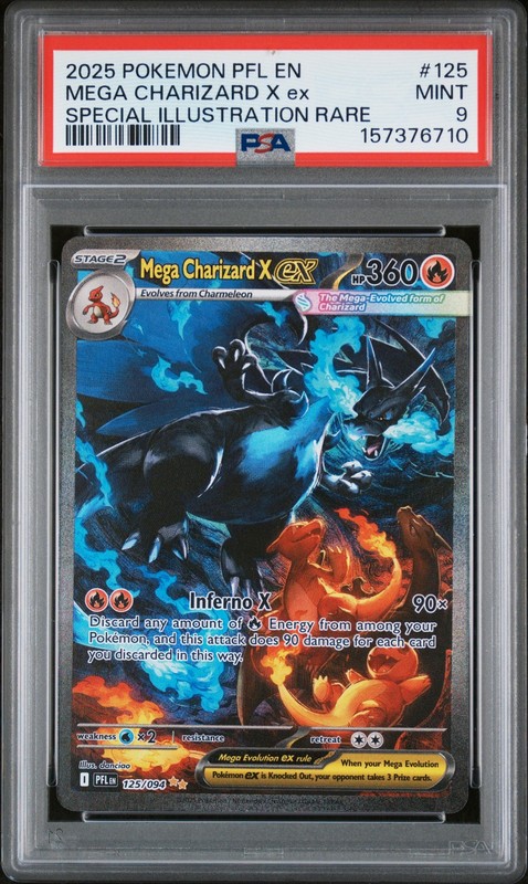 2025 POKEMON PHANTASMAL FLAMES SPECIAL ILLUSTRATION MEGA CHARIZARD X EX PSA 9