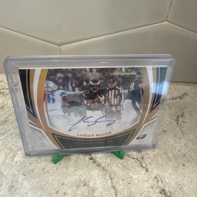 🔥 LeSean McCoy 2025 Panini Immaculate Clutch Time Ink Auto #/99 Eagle 🔥 