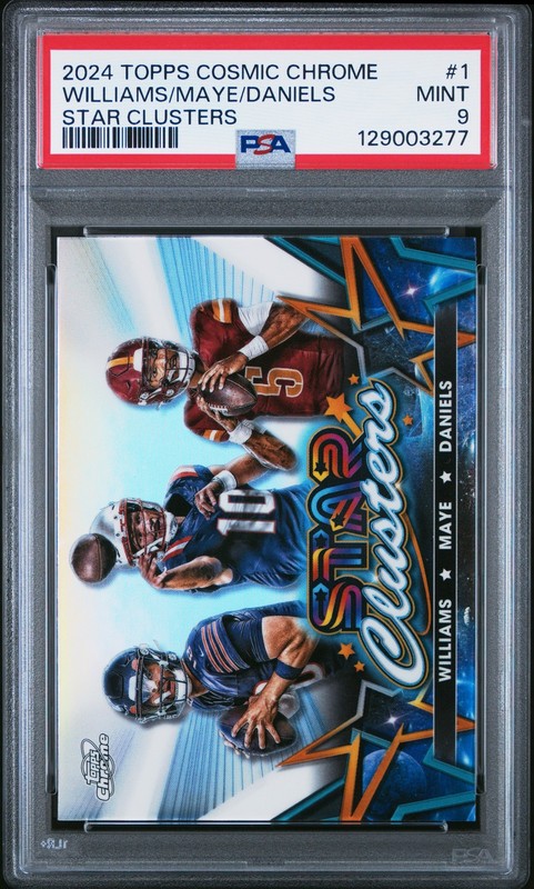 TOPPS COSMIC CHROME STAR CLUSTERS CALEB WILLIAMS/DRAKE MAYE/JAYDEN DANIELS PSA 9