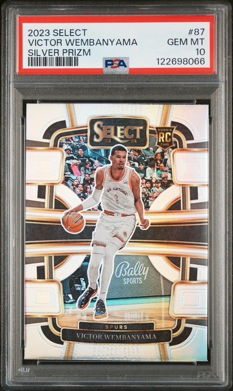 2023 PANINI SELECT SILVER PRIZM #87 VICTOR WEMBANYAMA ROOKIE RC PSA 10