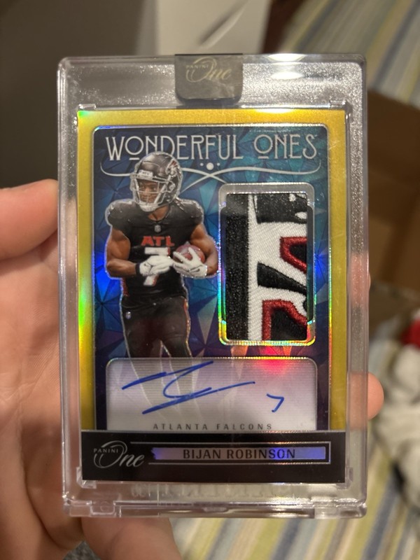CHASER PACK-2024 Panini One Wonderful Ones Bijan Robinson Patch Auto /10