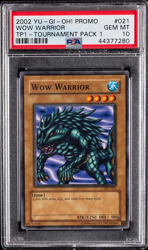 2002 YU-GI-OH! PROMO TP1-TOURNAMENT PACK 1 #021 WOW WARRIOR PSA 10