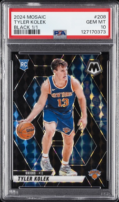 2024 PANINI MOSAIC BLACK 1/1 #208 TYLER KOLEK ROOKIE RC 1/1 PSA 10